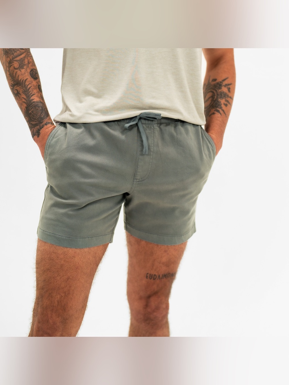 Bearbottom Alto Shorts Mens XXL Moss Gray Chino Stretch Casual 5.5 Inseam